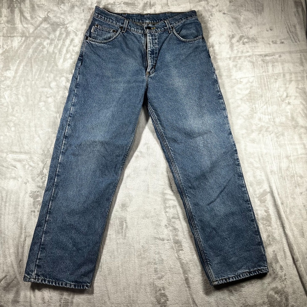 Vintage Carhartt Jeans Mens 36x29 Blue Denim Relaxed Fit Workwear USA Style